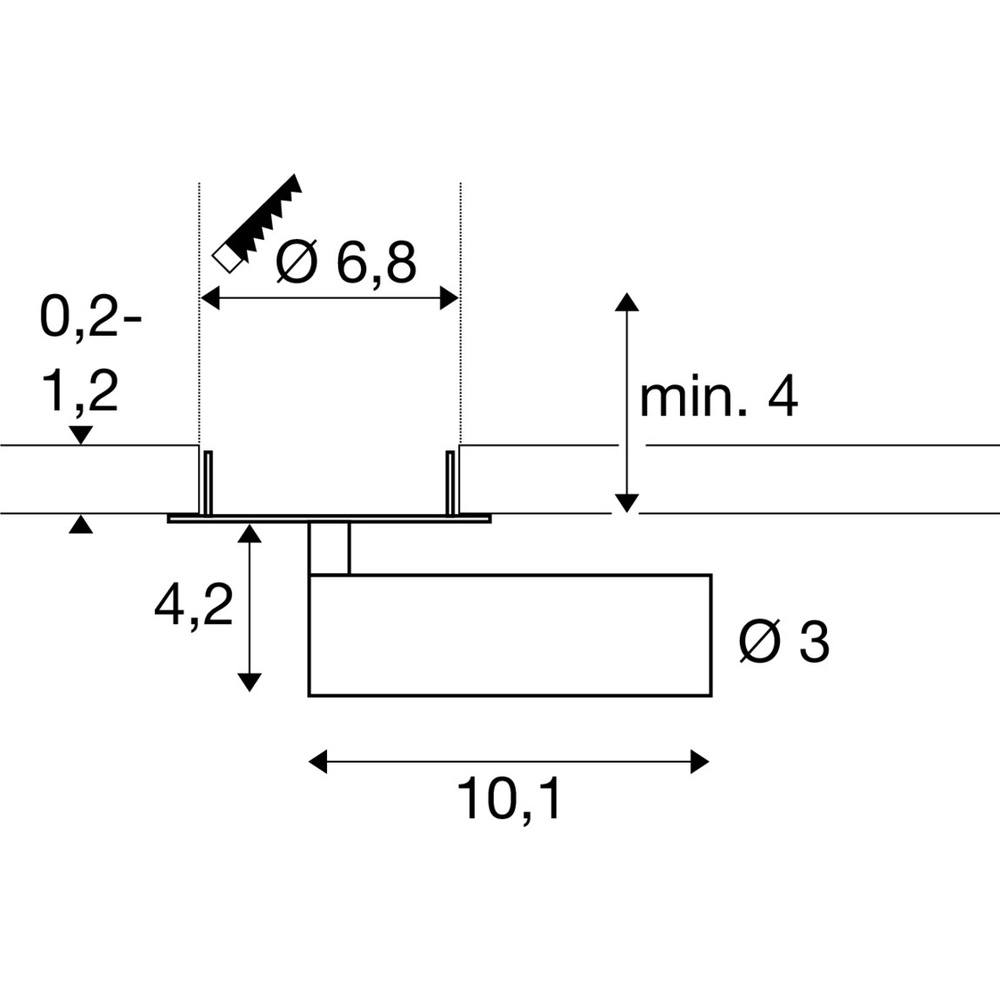 Einbaustrahler Grip! S schwarz mit gold 3000K SLV 4024163304818