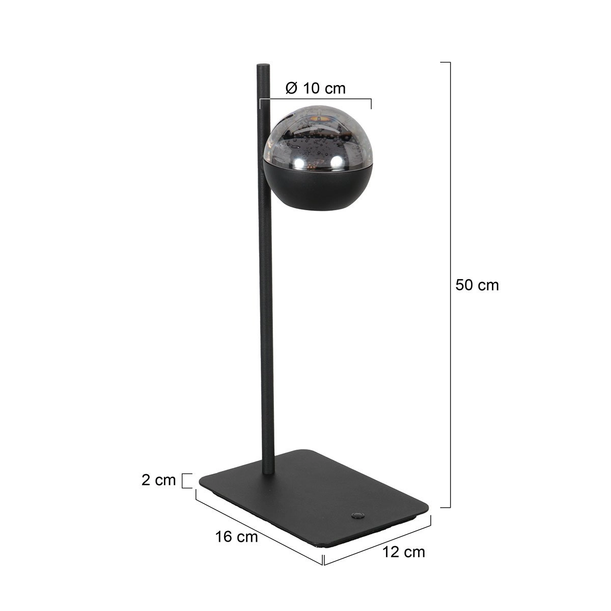 LED-Schreibtischlampe Belluno Schwarz mit Glas – dimmbar Steinhauer 8712746183962