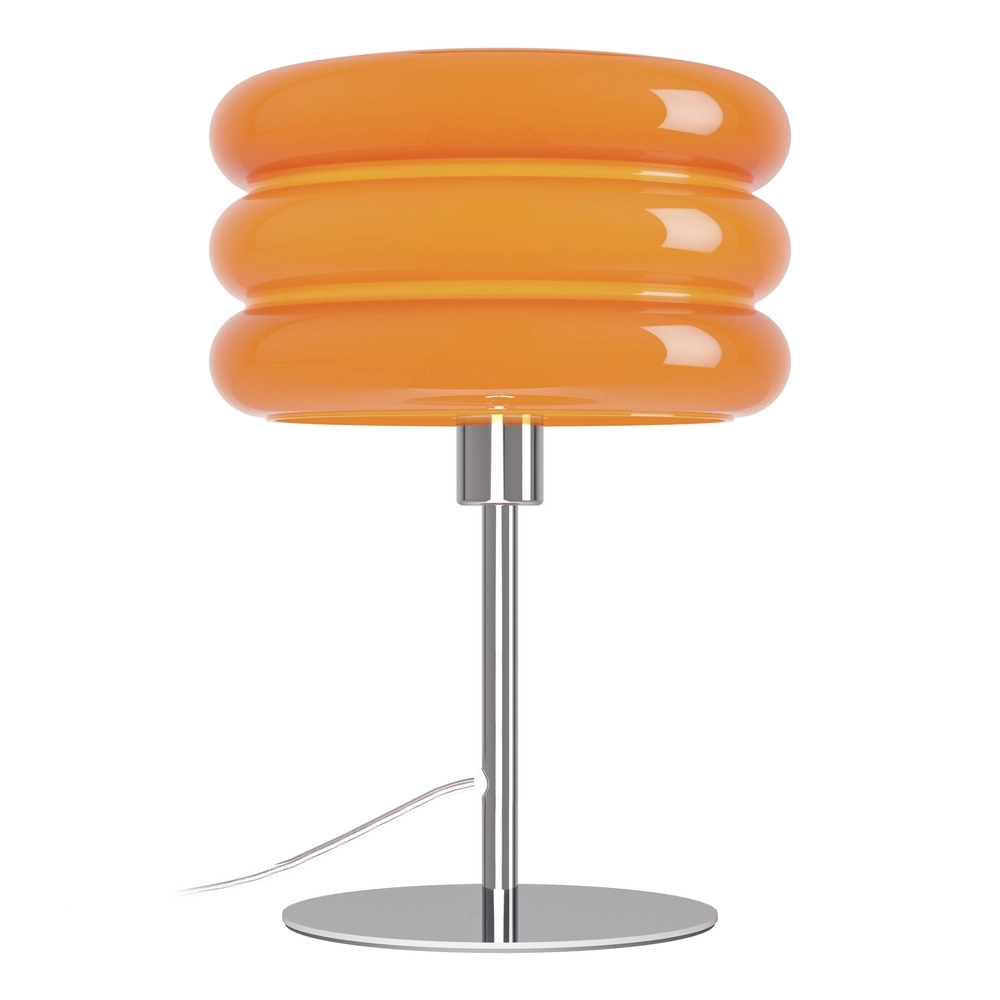 Design-Tischlampe Tortora Chrom mit oranger Ø 20 cm