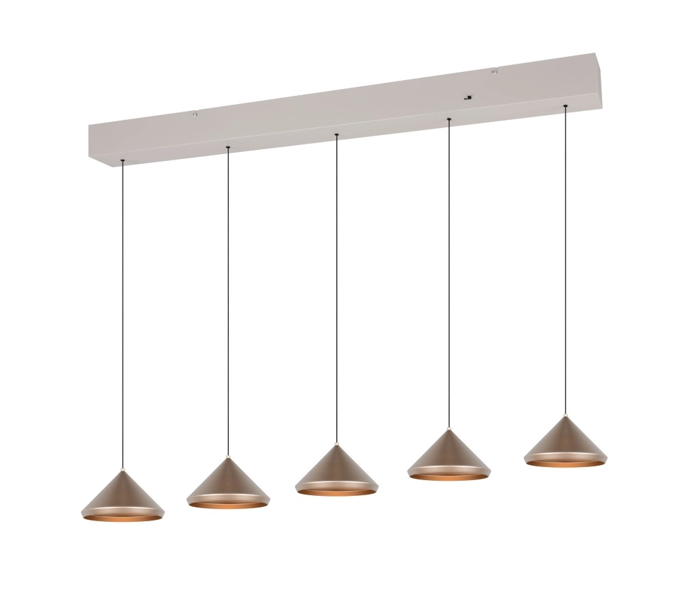 5-flammige Pendelleuchte Laguna kaffeebraun Trio 4017807671094