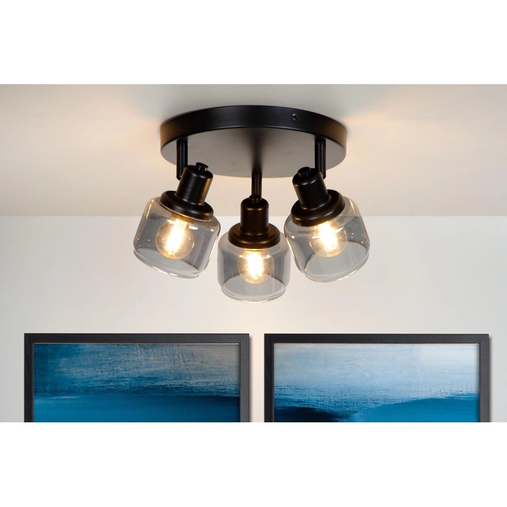 Deckenlampe Bjorn 3-Licht Schwarz Lucide 5411212771278