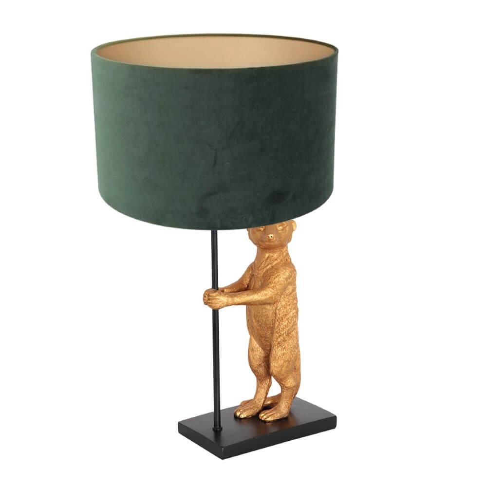 Tischlampe Animaux mit grünem Samt