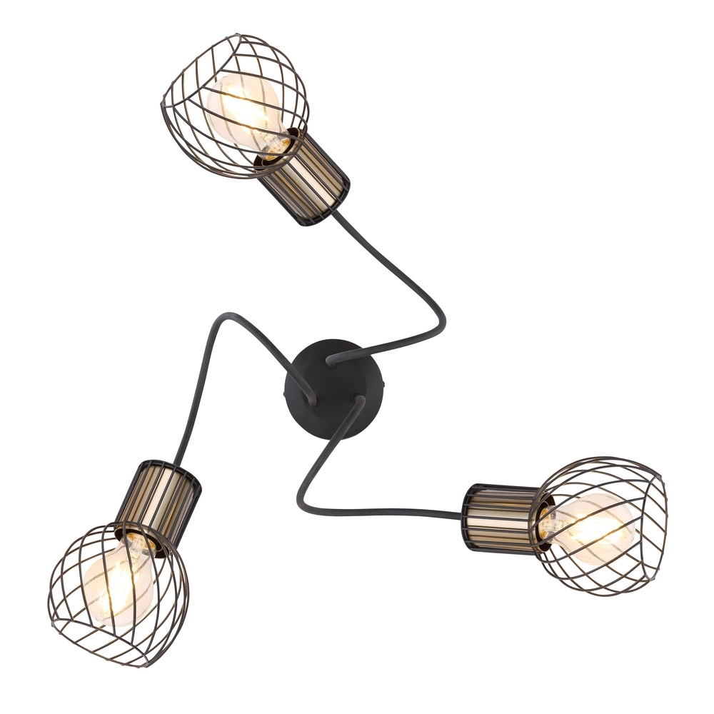 Deckenlampe Argusto 3-Licht Schwarz Globo 9007371393718