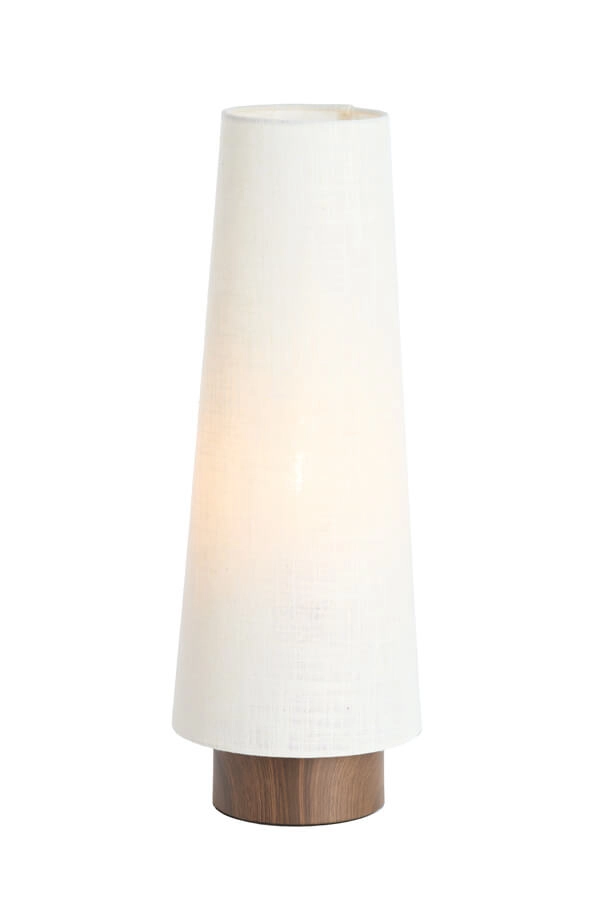 Tischleuchte weiß Howie mit dunklem Holz Ø 19cm Light & Living 8717807759414