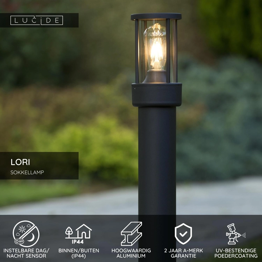 Boden-Gartenlampe Lori mit Sensoranthrazit Lucide 5411212144317