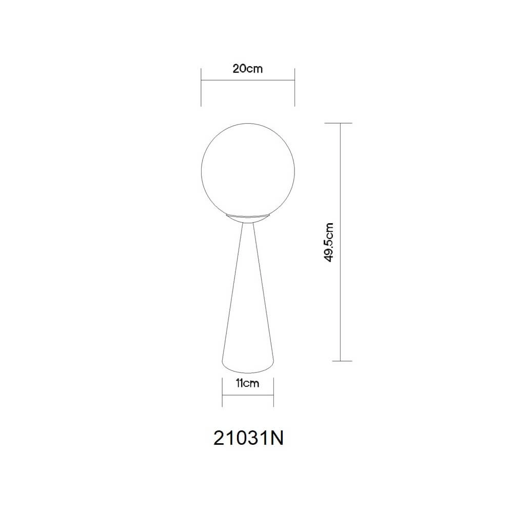 Tischlampe Pinpal Nickel mit weißem konvexem Glas Globo 9007371450343