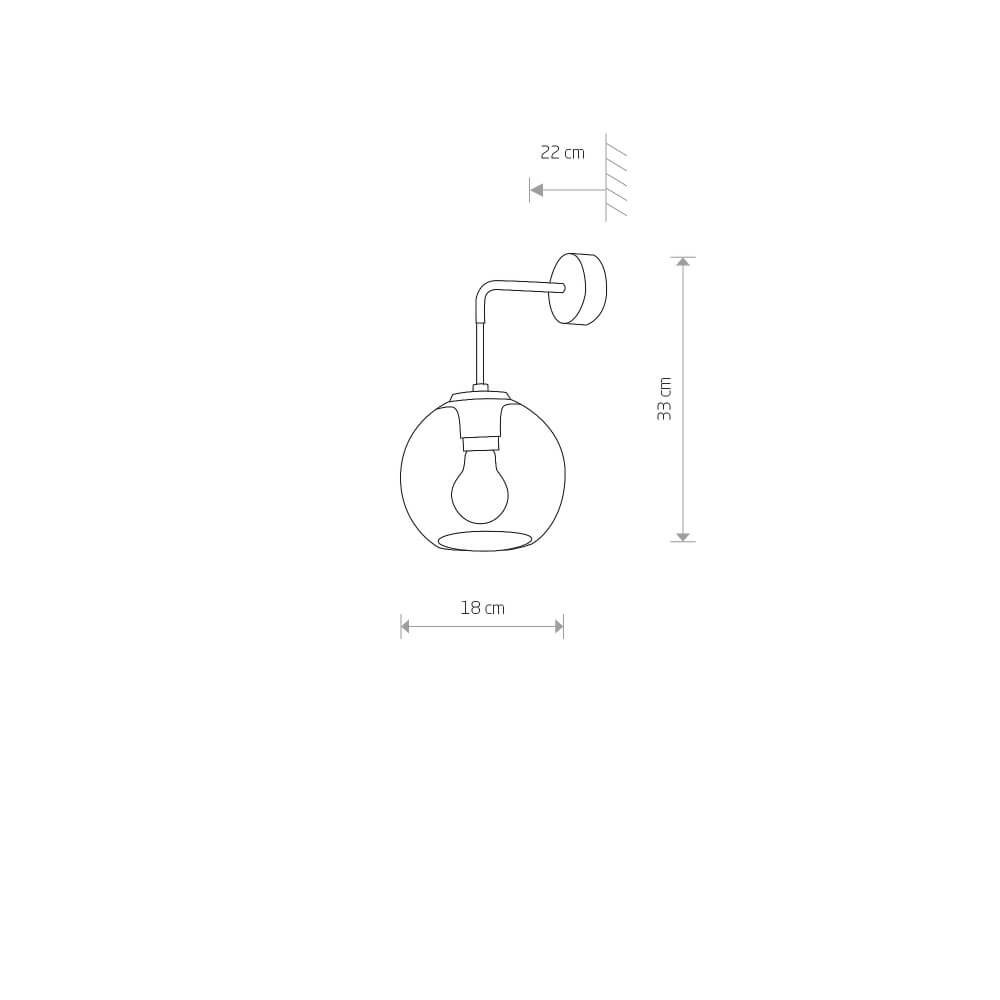 Wandlampe Vetro mit Glaskugel Lyora 5903139913294