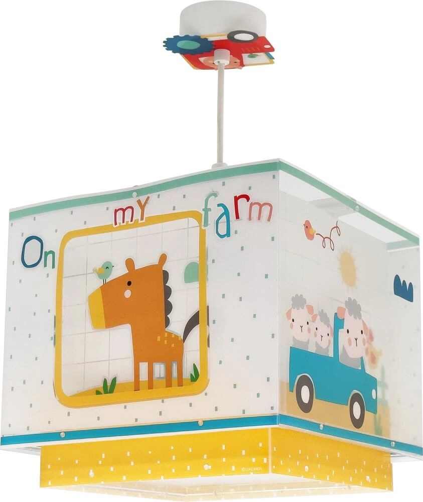 Kinderzimmer-Hängelampe My Farm gelb mit weiß Dalber 8420406634029