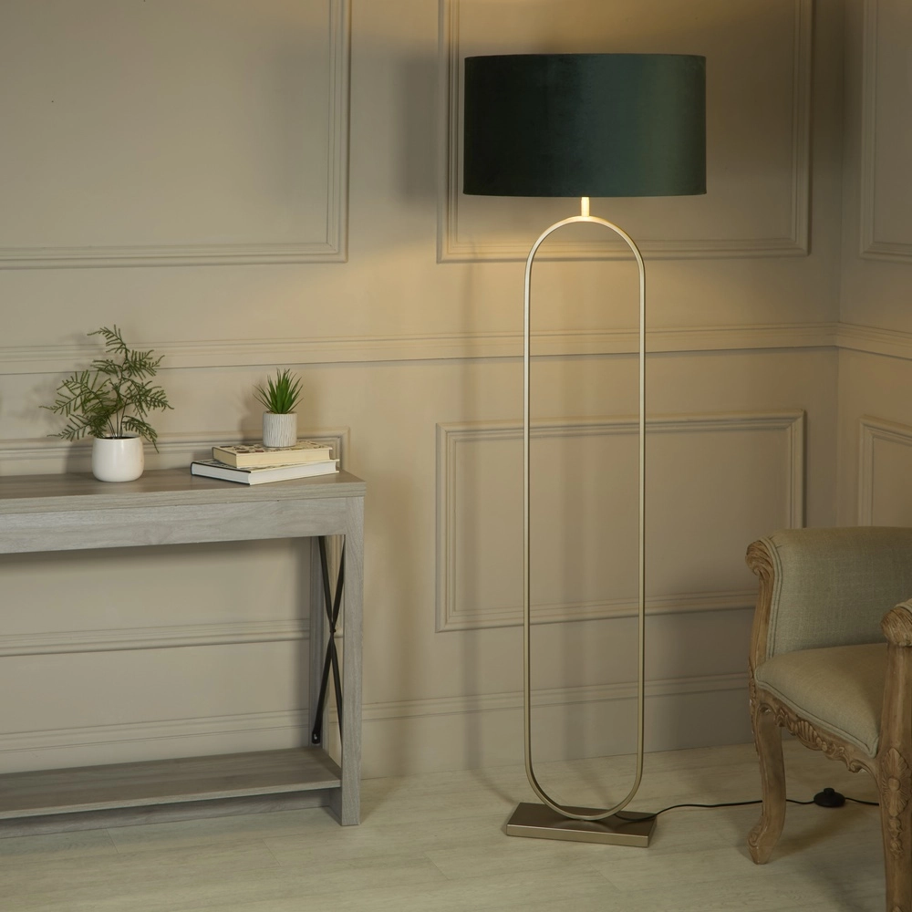 Stehlampe Modish Bronze mit grüner Kappe Searchlight 5053423307633