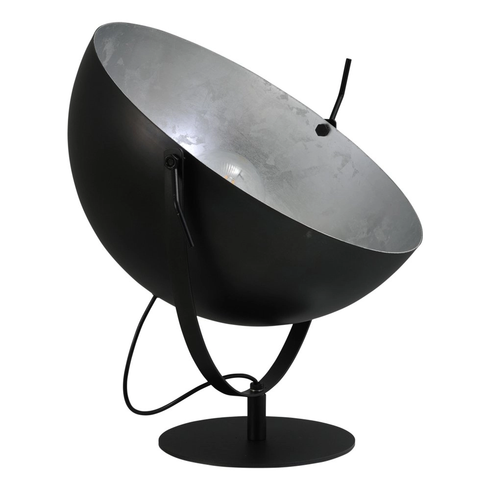 Tischlampe Industria Uplighter 50 cm schwarz mit silber