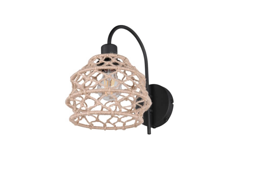 Rattan-Wandleuchte Hive mit schwarz Trio 4017807637212