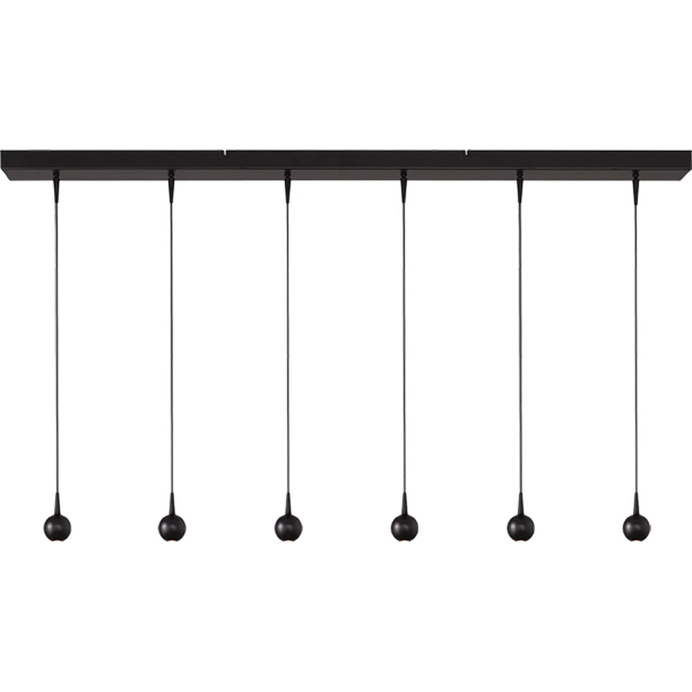 6-Licht Pendellampe Talana 130 x 8 cm schwarz Ø 6 cm DTW