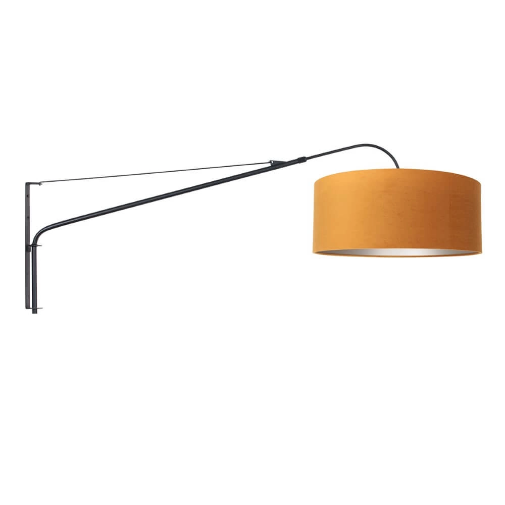 Schwarze Wandlampe Elegant Classy mit goldenem Samt