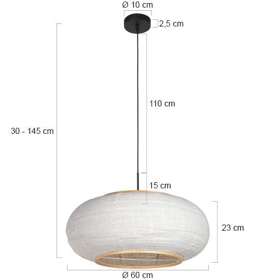 Pendellampe Silva Alba mit weißem Farbton Ø60 cm Steinhauer 8712746185355