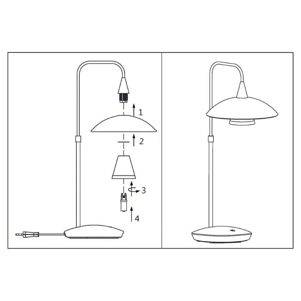 Tischlampe Tallerken Metallgrau Steinhauer 8712746132021