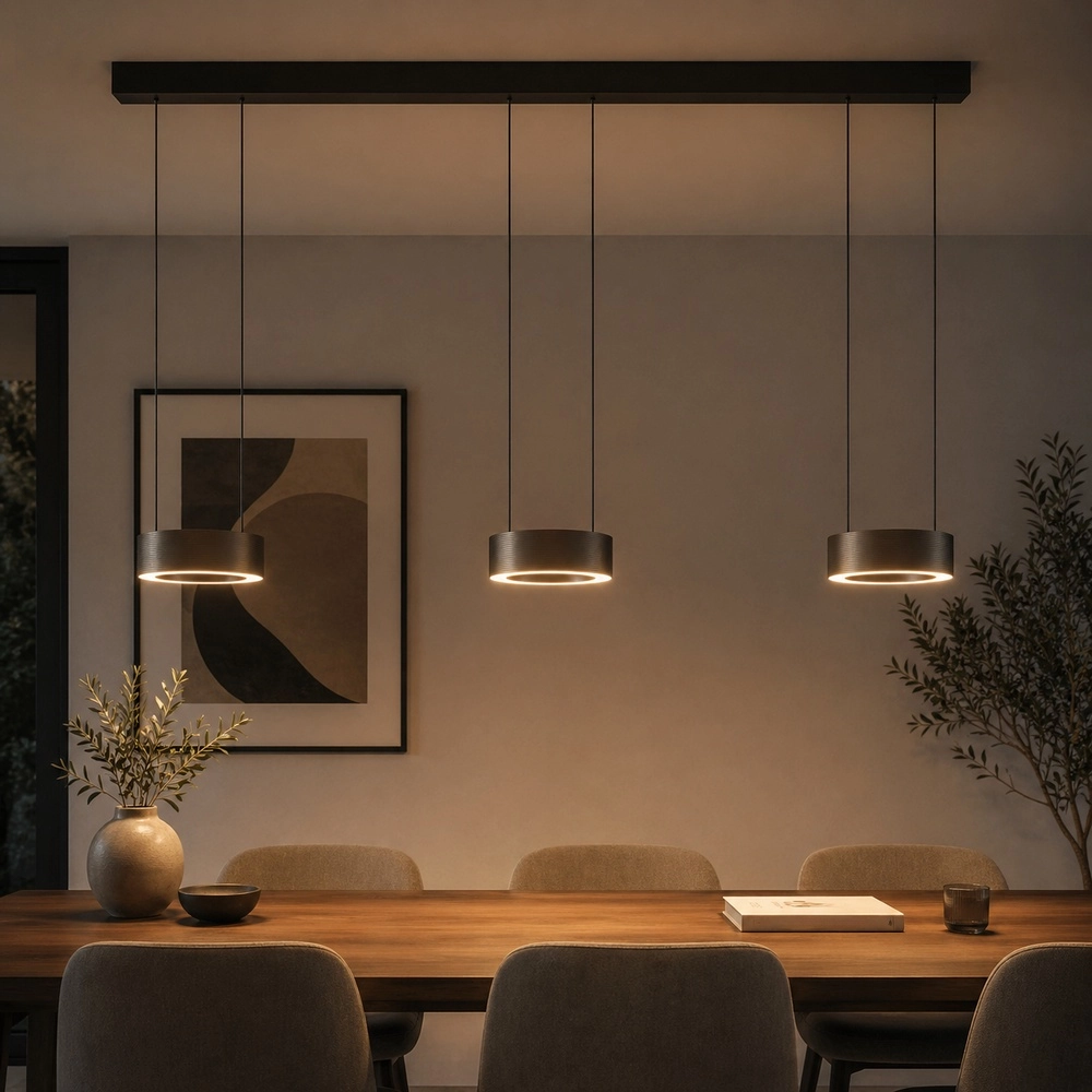 Design-Pendellampe Axion 3-hell schwarz mit Braun Brilliant 4004353477195