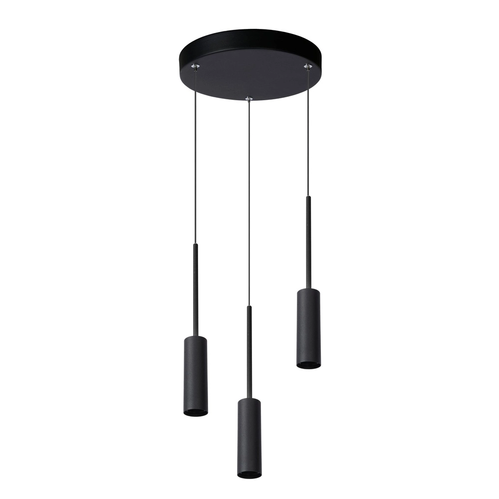 3-Licht Hänglampe Tubule Schwarz