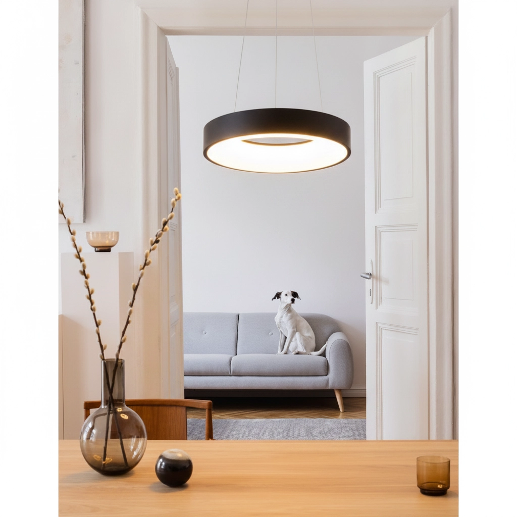 Pendelleuchte Rando Thin schwarz Ø 38cm
