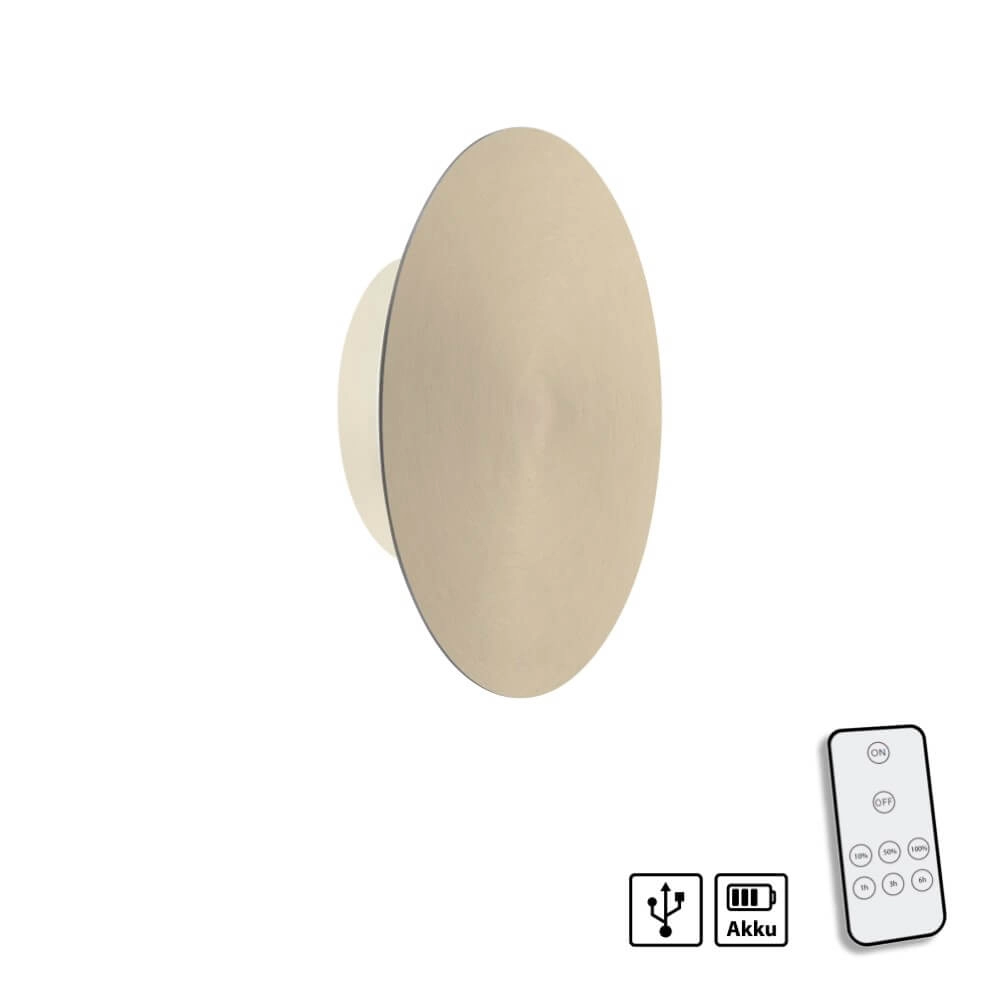 Design-Wandleuchte Akku Puntua Ø 18cm Messing Paul Neuhaus 4012248372494