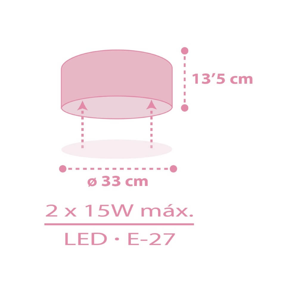 Deckenleuchte für Kinder Color Light Ø 33cm - rosa Dalber 8420406003214