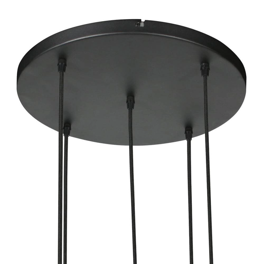 5-flammige Pendelleuchte HaloSwap Runde schwarze und cremefarbene Hauben Steinhauer 8712746179644