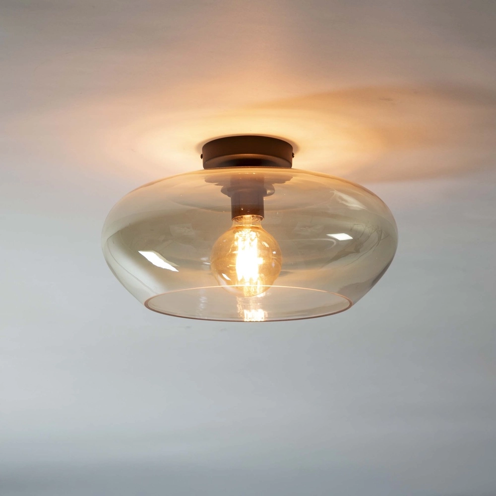 Glasdeckenlampe Elevate Ø 40cm – Bernsteinglas
