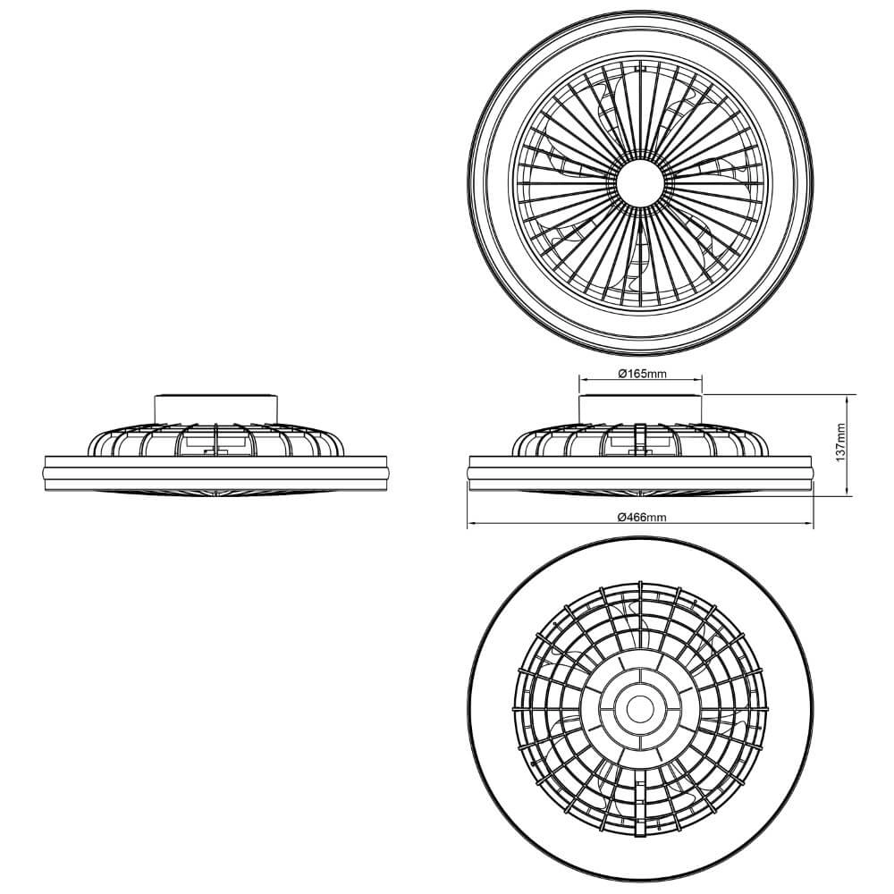 Deckenventilator Palmero mit RGB-Funktion Brilliant 4004353425189