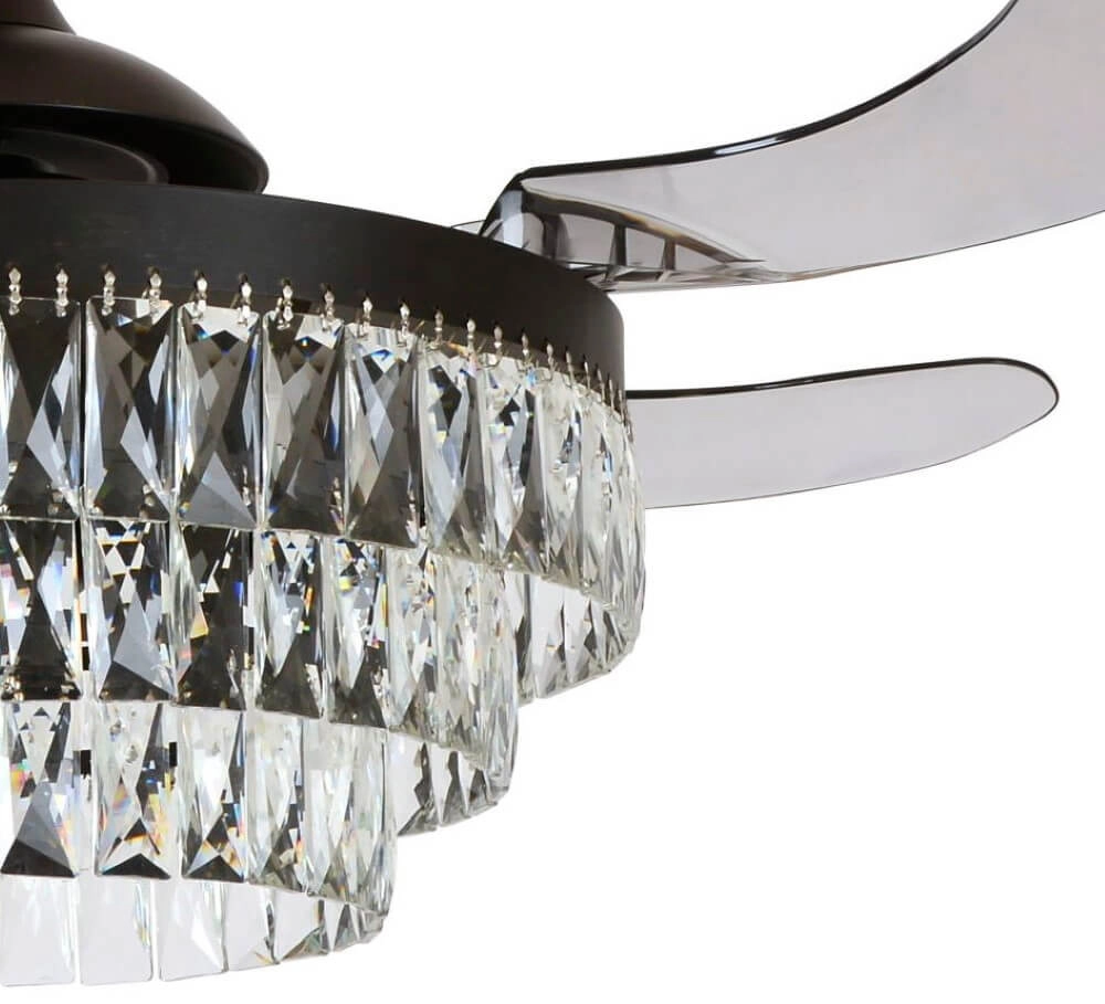 Schwarzer Deckenventilator mit Kristall Fanway Veil Ø 122cm Beacon 9333509143970