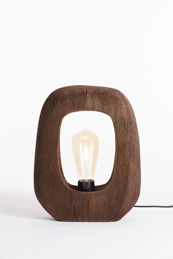 Tischleuchte aus dunklem Holz Kelafo 24 x 30cm Light & Living 8717807691073