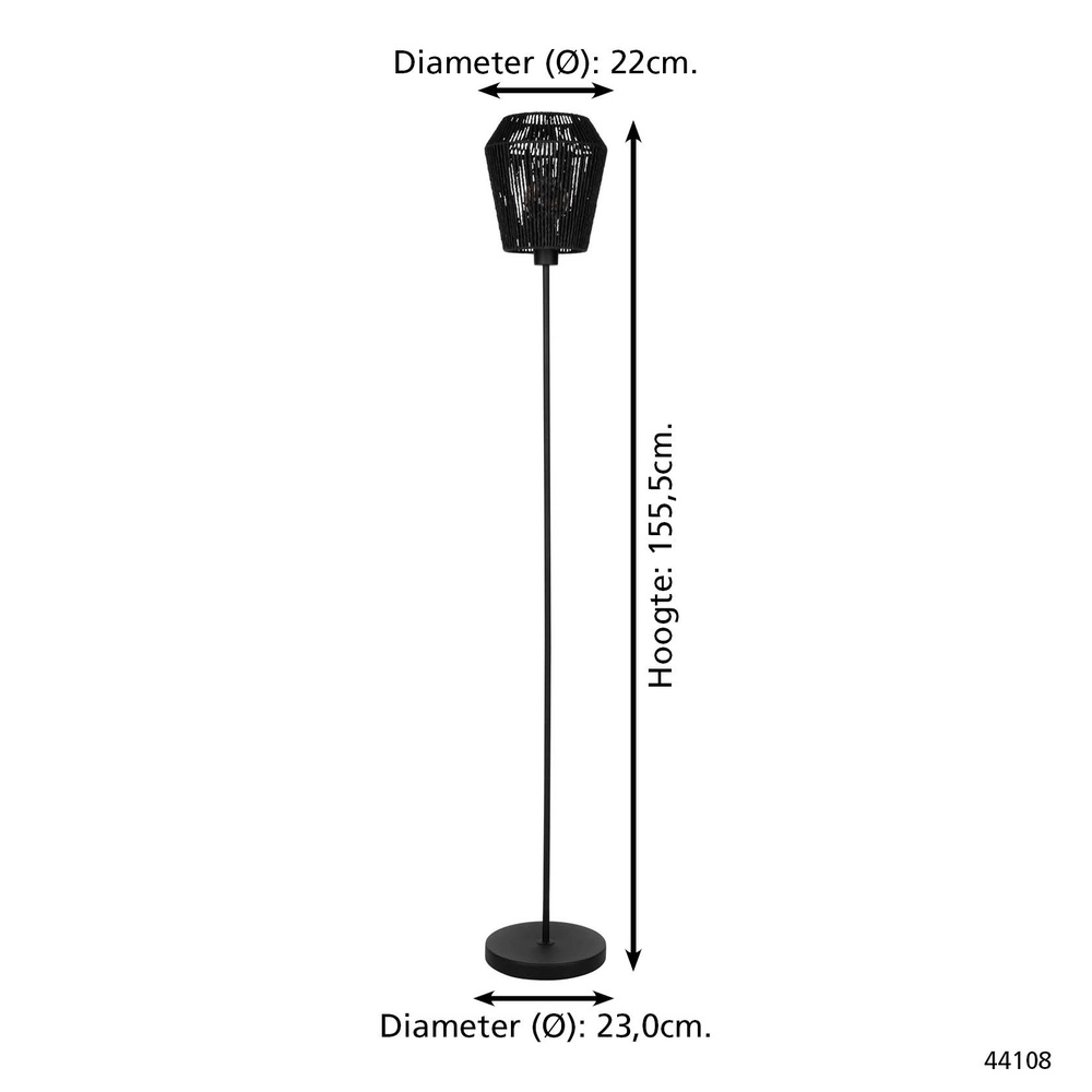 Seilbodenlampe Persley Ø 22cm – schwarz Eglo 9002759441081