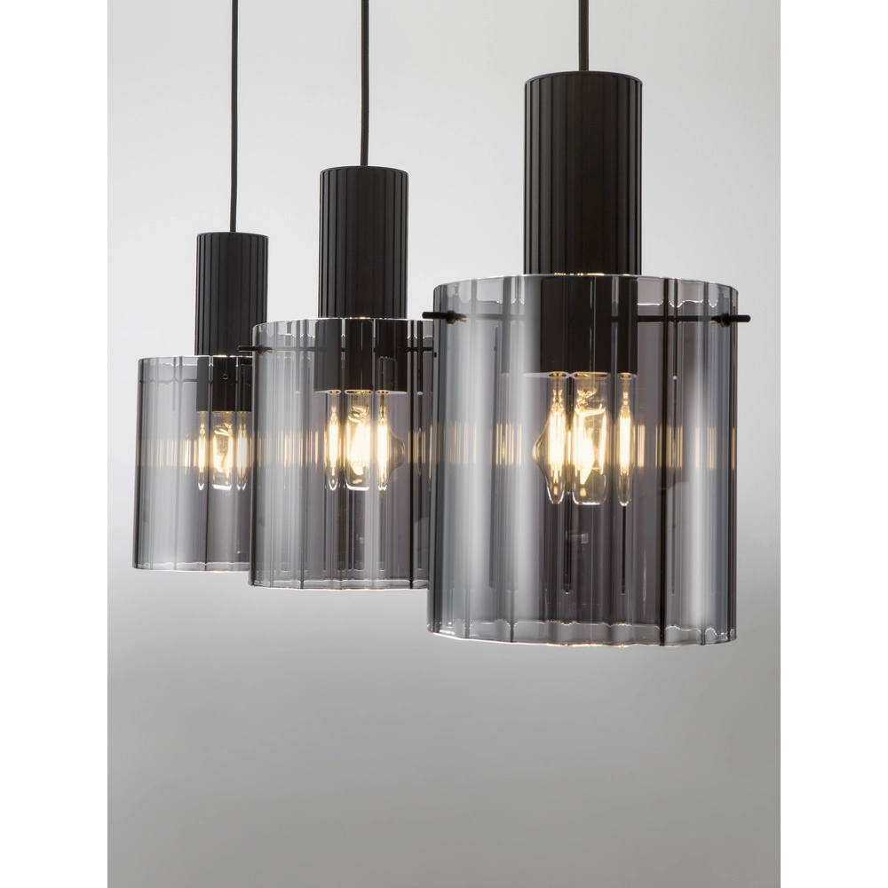 Design-Pendelleuchte Mirbi 3-flammig schwarz gerade Lyora 5212017468444