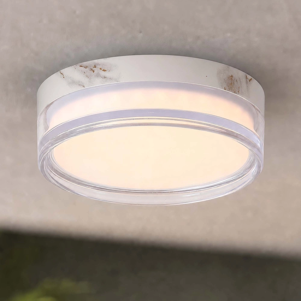 Deckenlampe Button Ø 13 cm weißer Marmor Searchlight 5,05342E+12