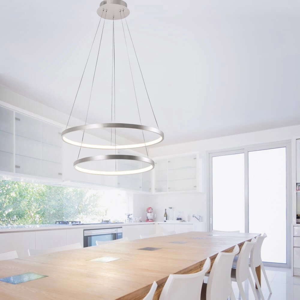 Runde Hängelampe Circle Silber Just Light 4043689960445