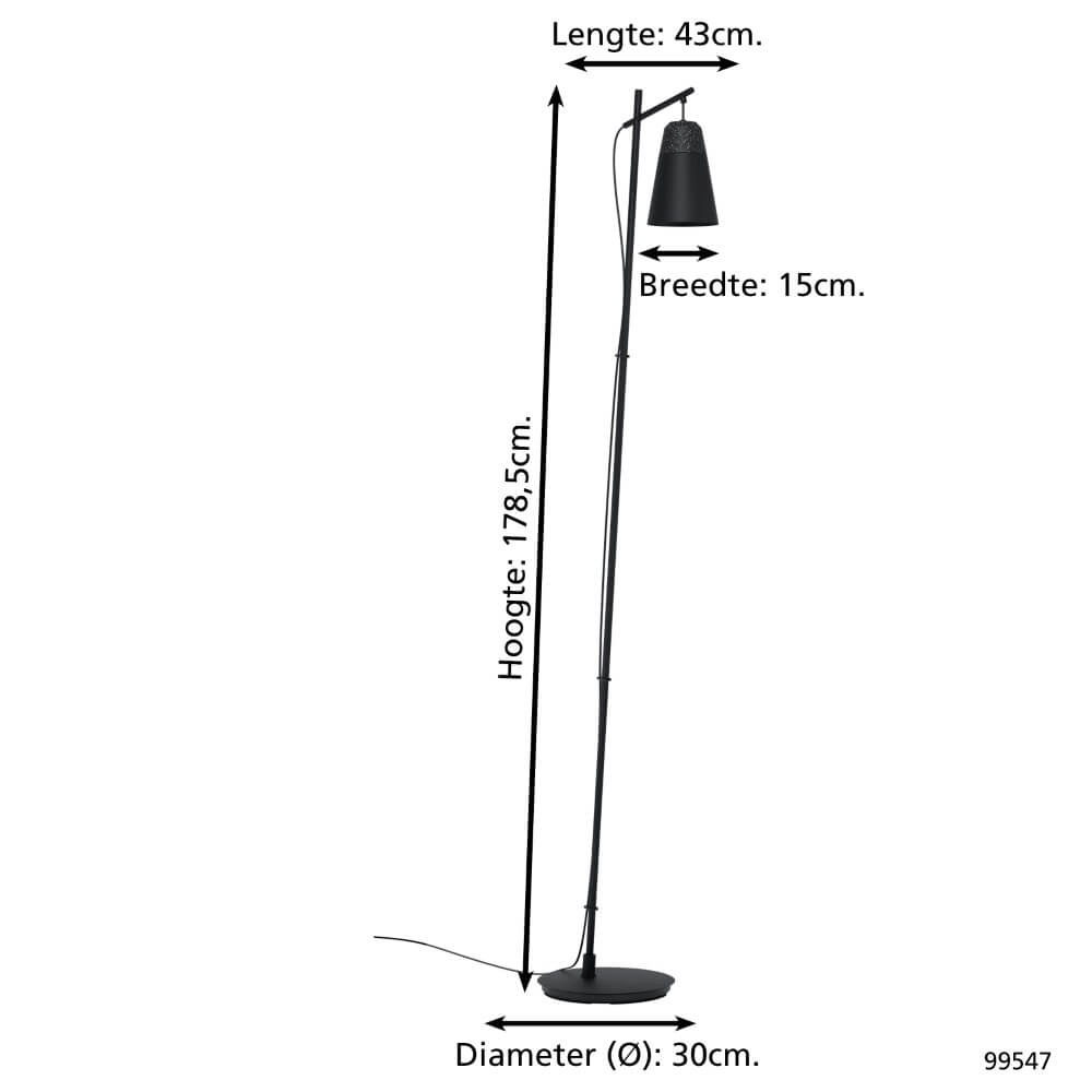 Stehlampe Canterras Schwarz Eglo 9002759995478