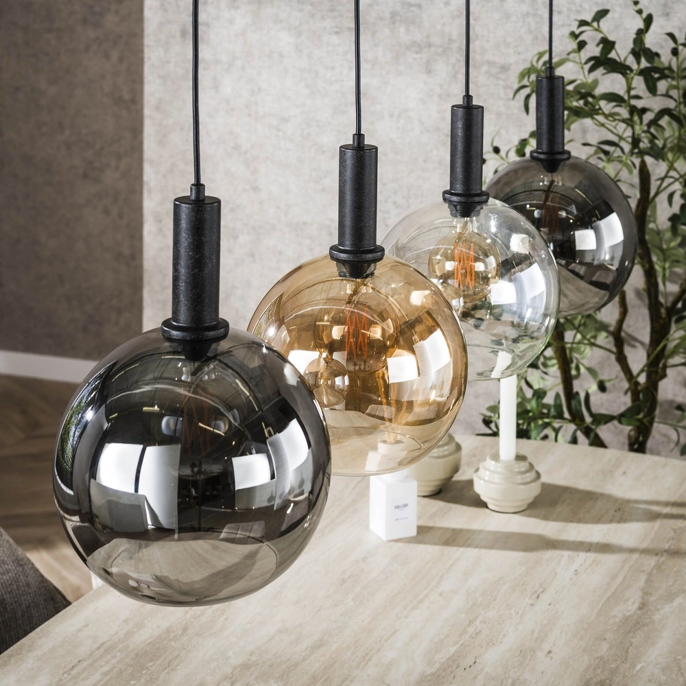 Glas-Pendellampe Sfera 4x Ø 25 cm – farbiges Glas Lyora 8716803512375