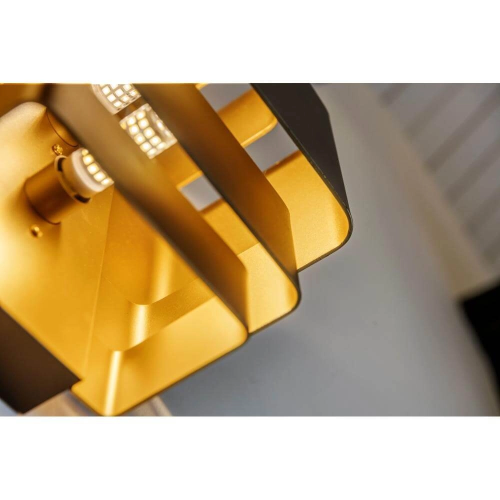 Design-Wandleuchte Layers Schwarz mit goldener Innenseite Artdelight 8720701101500