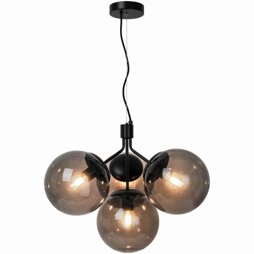 4-flammige Pendelleuchte Ivona schwarz mit Rauchglas Nordlux 5704924005312