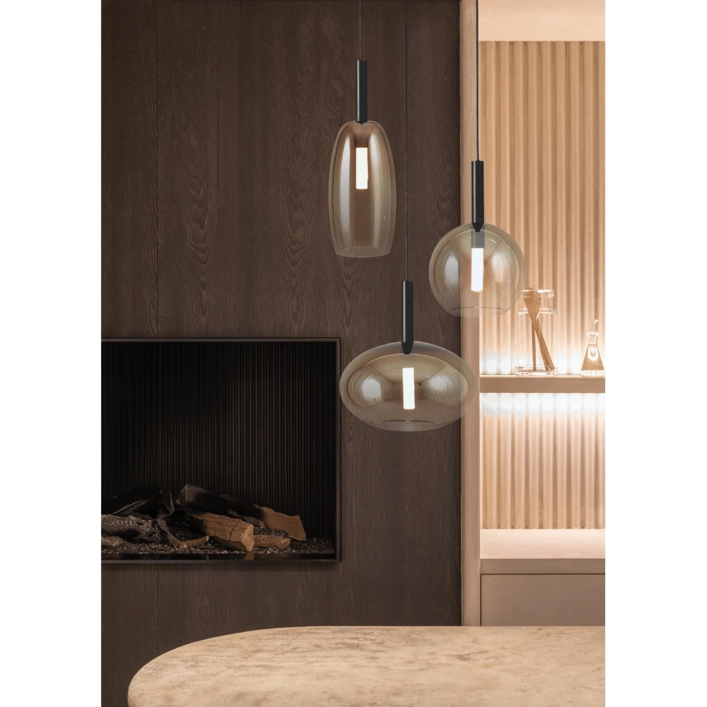 3L vide Pendellampe Lido mit goldverblasstem Glas Masterlight 8718121335353