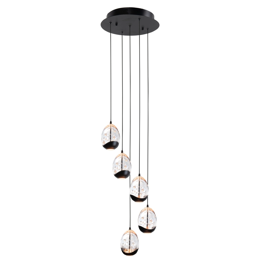 Pendelleuchte Clear Egg schwarz 5-flammig Highlight 8718379042928
