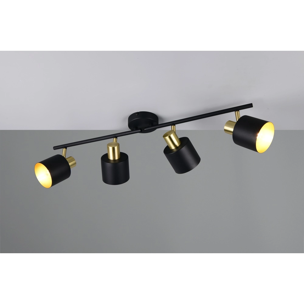 Deckenlampe Eva 4-flammig schwarz mit gold Trio 4017807654677