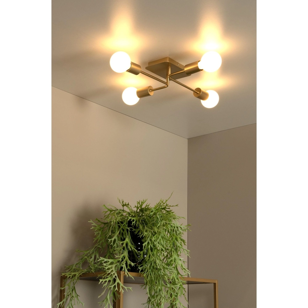 Deckenlampe Lester 4-Licht Gold Lucide 5411212211736
