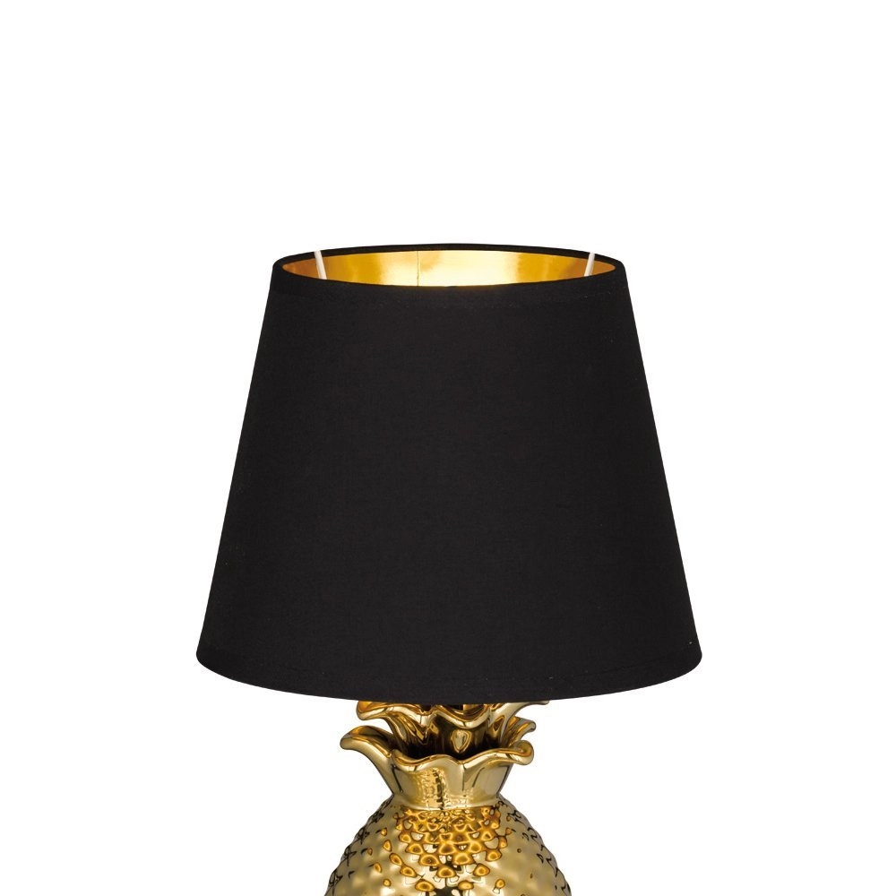 Tischlampe Pineapple 35 cm Gold mit Schwarz Trio 4017807377590
