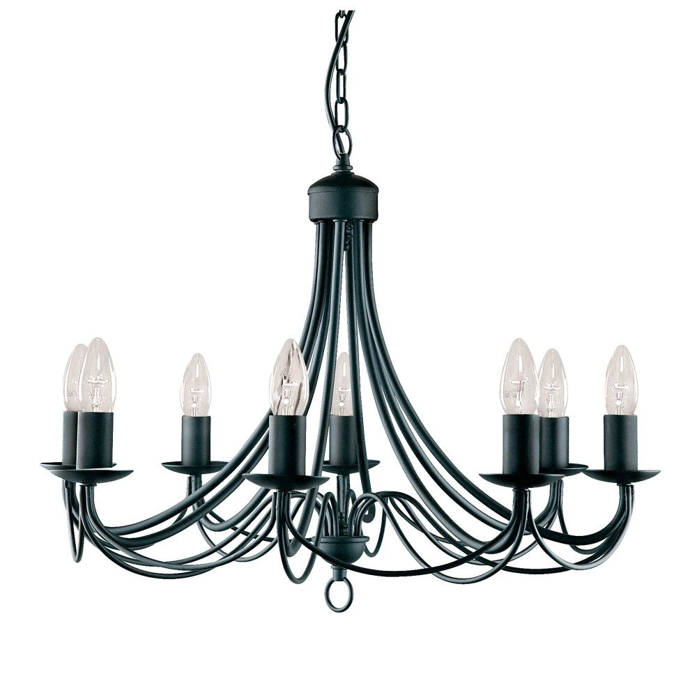Schwarzer Kronleuchter Maypole 8-Licht