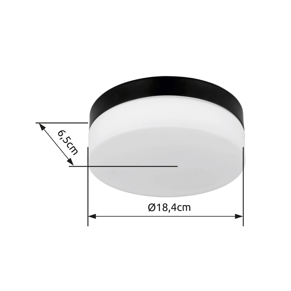 Design-Deckenlicht Vranos schwarz für den Außeneinsatz Ø 18,4 cm Globo 9007371434763