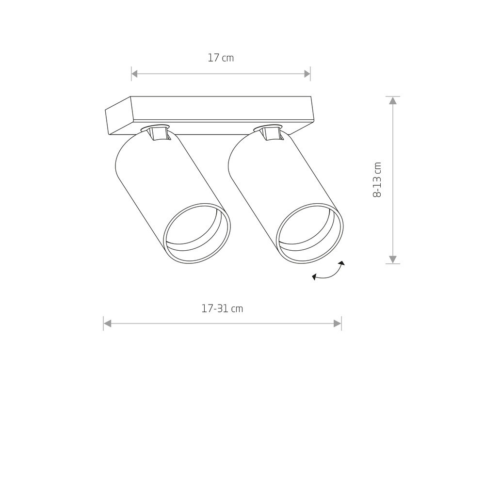 Doppelter flächenmontierter Spot Mono Sandbraun Lyora 5903139125369