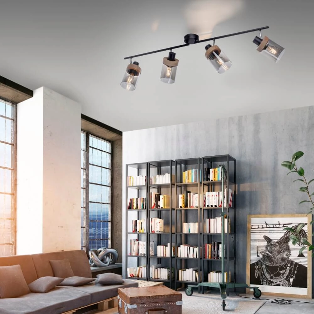 Deckenleuchte Pasqual 4-Licht-Schwarz Just Light 4043689986124