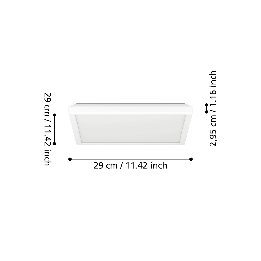 Deckenlampe im Badezimmer Rovito Quadrat – Weiß – 29x29 cm Eglo 9008606329946