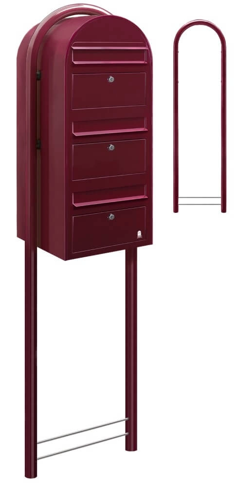 Briefkasten Trio 3005 Burgund Bobi 6417237015136
