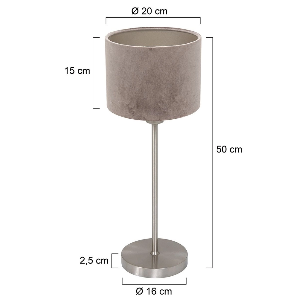 Tischlampe Noor mit grauer Kapuze Steinhauer 8712746182064
