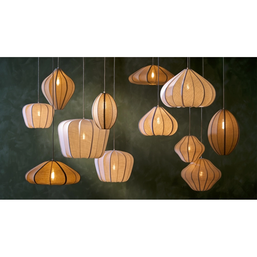Stoff-Pendellampe Cesano Ø 64 cm – natürlich Light & Living 8717807779290